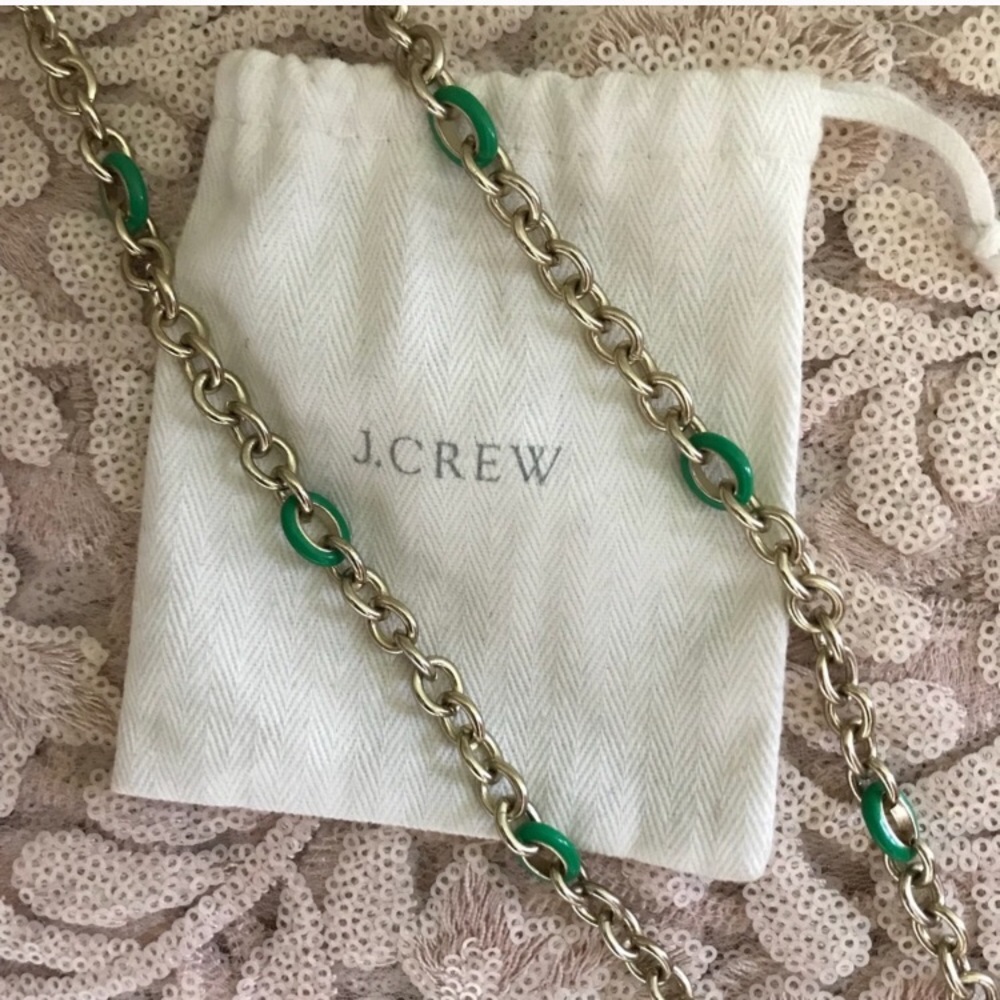 J. Crew Gold and Green Necklace